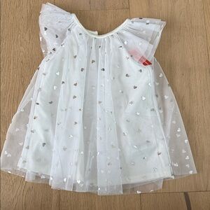 NWT White Dress with Heart Pattern